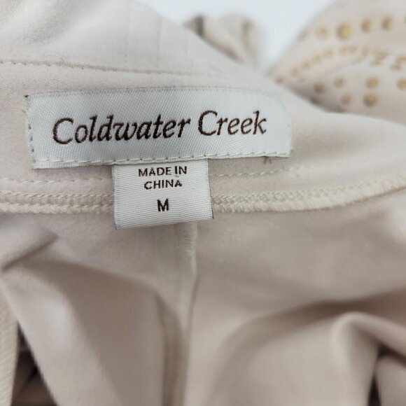 Coldwater Creek Women's Cream Faux Suede Western/Boho Open Jacket Size M - Picture 10 of 13